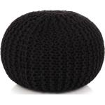 Ručně pletený bavlněný taburet - černý | 50x35 cm