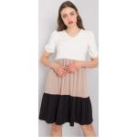 Dámské Denní šaty FashionHunters ve smetanové barvě z bavlny ve velikosti S ve slevě 