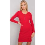 Dámské Šaty s potiskem FashionHunters v červené barvě s pruhovaným vzorem z bavlny ve velikosti L ve slevě 