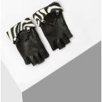 Dámské Kožené rukavice Karl Lagerfeld v černé barvě se zebřím vzorem z kůže ve velikosti M 