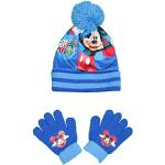 Dětské čepice v modré barvě s motivem Mickey Mouse a přátelé Mickey Mouse s bambulí 