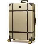 Sady kufrů Rock ve zlaté barvě ve vintage stylu z koženky s integrovaným zámkem o objemu 34 l 