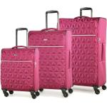Textilní kufry Rock v růžové barvě o objemu 34 l 3 ks v balení 