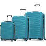 Sady kufrů Rock v modré barvě z plastu s rozšířitelným objemem o objemu 120 l 3 ks v balení 