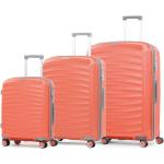 Sady kufrů Rock v oranžové barvě z plastu s rozšířitelným objemem o objemu 120 l 3 ks v balení 