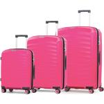 Sady kufrů Rock v růžové barvě z plastu s rozšířitelným objemem o objemu 120 l 3 ks v balení 