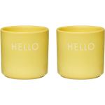 Skleničky Design Letters v žluté barvě ve vintage stylu z porcelánu vhodné do myčky nadobí 