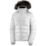 Dámské Zimní bundy s kapucí Salomon Stormcozy v bílé barvě z kožešiny 