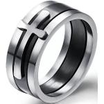 Prsteny v šedé barvě v lakovaném stylu Z chirurgické oceli ve velikosti 57 lesklé 