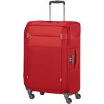 Textilní kufry Samsonite Spinner v červené barvě z látky na čtyřech kolečkách o objemu 73 l 