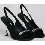 Dámské Sandály na podpatku Karl Lagerfeld v černé barvě v elegantním stylu z kůže ve velikosti 35 na léto 