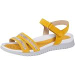 Dámské Kožené sandály Ara v žluté barvě s výškou podpatku do 3 cm na léto 
