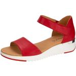 Dámské Kožené sandály Caprice v červené barvě s výškou podpatku 3 cm - 5 cm na léto 