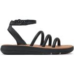 Dámské Kožené sandály Clarks v černé barvě z kůže ve velikosti 36 ve slevě na léto 