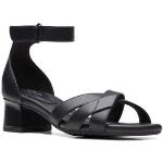 Dámské Kožené sandály Clarks v černé barvě z kůže ve velikosti 39 ve slevě na léto 