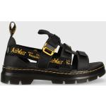 Pánské Kožené sandály Dr. Martens v černé barvě z kůže ve velikosti 45 na léto 