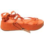 Dámské Sandály na podpatku Even&Odd v oranžové barvě ve velikosti 42 ve slevě na léto 