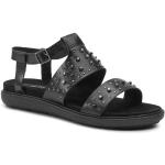 Dámské Kožené sandály Gino Rossi v černé barvě z kůže ve velikosti 38 ve slevě na léto 