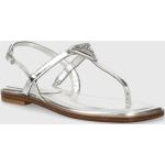 Dámské Kožené sandály Guess ve stříbrné barvě z kůže ve velikosti 40 na léto 