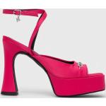 Dámské Sandály na podpatku Karl Lagerfeld v růžové barvě z kůže ve velikosti 41 na léto 