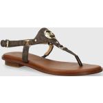 Dámské Designer Kožené sandály Michael Kors Casey v hnědé barvě z kůže ve velikosti 41 na léto 