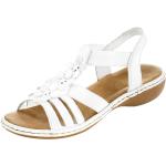 Dámské Kožené sandály Rieker v bílé barvě z hladké kůže na léto 