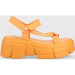 Dámské Sandály na klínku Steve Madden v oranžové barvě ve velikosti 41 na léto 