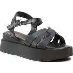 Dámské Kožené sandály Tamaris v černé barvě z kůže ve velikosti 41 ve slevě na léto 