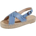 Dámské Kožené sandály Studio W ve světle modré barvě z hladké kůže ve velikosti 42 ve slevě na léto 