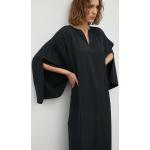 Dámské Designer Šaty BY MALENE BIRGER v černé barvě ve velikosti 9 XL maxi s výstřihem do V 