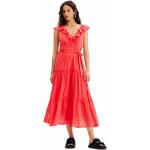 Dámské Šaty Desigual v červené barvě z bavlny ve velikosti M s krátkým rukávem 