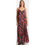Dámské Maxi šaty vícebarevné s květinovým vzorem bez rukávů s výstřihem do V 