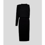 Dámské Pletené šaty Karl Lagerfeld v černé barvě ve velikosti L bez rukávů s asymetrickým výstřihem asymetrické 