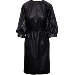 Dámské Kožené šaty Karl Lagerfeld v černé barvě z koženky ve velikosti 10 XL s kulatým výstřihem 