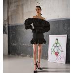 Nová kolekce: Dámské Áčkové šaty Karl Lagerfeld v černé barvě v elegantním stylu ve velikosti 10 XL s odhalenými rameni 