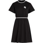 Dámské BIO Tričkové šaty Karl Lagerfeld v černé barvě v ležérním stylu s pruhovaným vzorem ve velikosti S s krátkým rukávem 