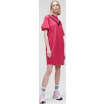 Dámské Tričkové šaty Karl Lagerfeld v růžové barvě z krajky ve velikosti M s krátkým rukávem s volány 