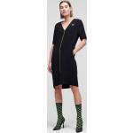 Dámské Šaty ke kolenům Karl Lagerfeld v černé barvě ve velikosti XL s krátkým rukávem s výstřihem do V 