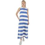 Dámské Letní šaty La Martina v modré barvě z bavlny bez rukávů s kamínky 