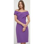 Dámské Designer Mini šaty Ralph Lauren Ralph ve fialové barvě z polyesteru ve velikosti 9 XL strečové ve slevě 