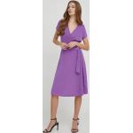 Dámské Designer Mini šaty Ralph Lauren Ralph ve fialové barvě z polyesteru ve velikosti 10 XL strečové ve slevě 