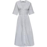 Dámské Letní šaty MANUEL RITZPIPO v bílé barvě s tříčtvrtečním rukávem pod kolena s výstřihem do V 