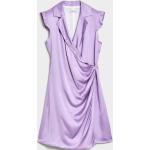 Dámské Zavinovací šaty MANUEL RITZPIPO ve fialové barvě v lakovaném stylu ze saténu ve velikosti 10 XL bez rukávů 