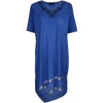Dámské Krajkové šaty Miamoda v modré barvě ve velikosti XL s kamínky 