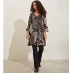 Dámské Šaty ke kolenům ODD MOLLY v šedé barvě s tříčtvrtečním rukávem s kulatým výstřihem udržitelná móda 