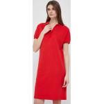 Dámské Mini šaty Tommy Hilfiger v červené barvě ve velikosti S s krátkým rukávem s výstřihem do V 