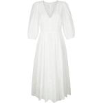 Dámské Krajkové šaty Alba Moda v bílé barvě z krajky ve velikosti XXL maxi s výstřihem do V 
