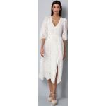 Dámské Krajkové šaty Alba Moda v bílé barvě z krajky ve velikosti XXL s výstřihem do V 