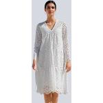 Dámské Letní šaty Alba Moda v bílé barvě v etno stylu z krajky ve velikosti XXL s výstřihem do V ve slevě 