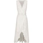 Dámské Krajkové šaty Alba Moda v bílé barvě ze syntetiky ve velikosti XXL s výstřihem do V s volány 